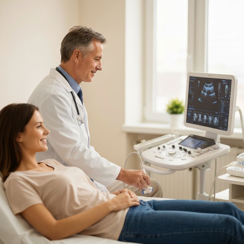 Arzt führt Ultraschall-Untersuchung durch